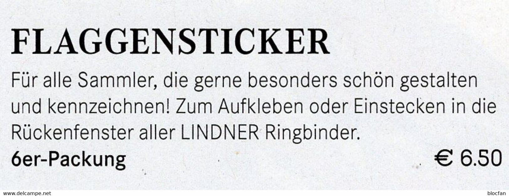 6 Flaggen-Sticker Deutschland In Farbe Pack 7€ Zur Kennzeichnung Von Alben Firma LINDNER #630 BRD Flag Of New Germany D - Alben, Binder & Blätter