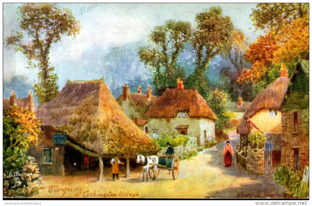 Old Postcard : " Torquay, Cockington Village",  Devon By HB Wimbush, Publisher-Tuck Oilette - Wimbush