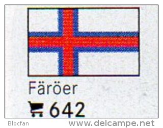 6 Flaggen-Sticker Färöer In Farbe Pack 7€ Zur Kennzeichnung Von Alben+ Sammlung Firma LINDNER #642 Flags Isle Of Danmark - Álbumes, Forros Y Hojas