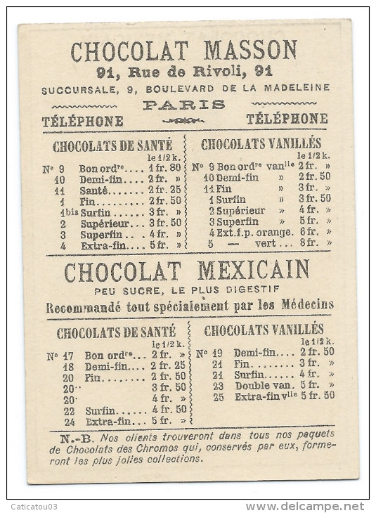 Chromo Publicitaire Chocolat MEXICAIN  -  L'Eau - Autres & Non Classés