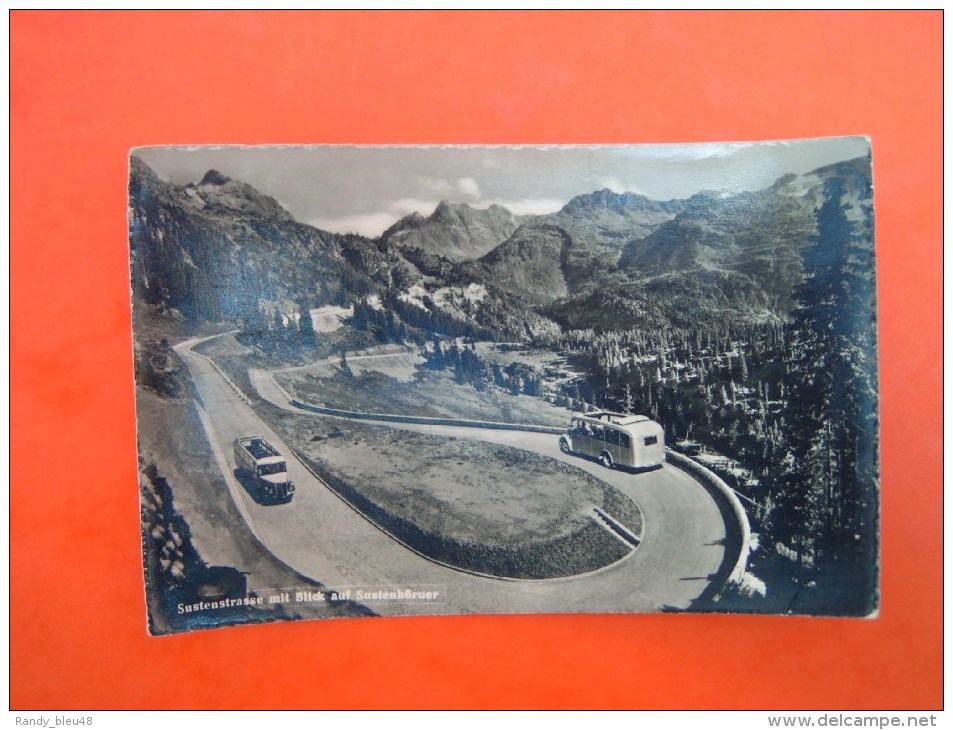 Cpsm Sustenstrasse Mit Blick  Auf SUSTENHORNER - Uri -  Suisse - Véhicules - - Autres & Non Classés