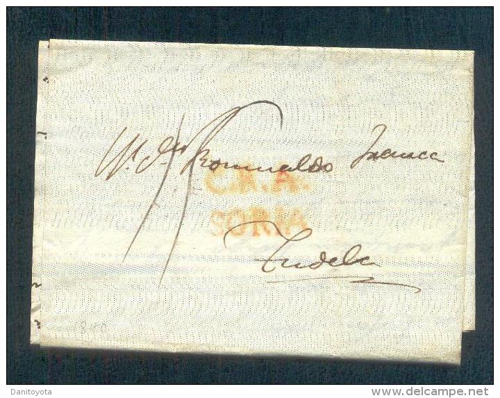 1840.- CERVERA DE ALHAMA A TUDELA - ...-1850 Préphilatélie