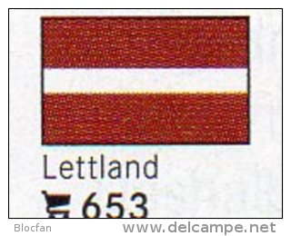 6 Flaggen-Sticker Lettland In Farbe Pack 7€ Zur Kennzeichnung Von Alben Und Sammlung Firma LINDNER #653 Flag Of LATVIJA - Alben, Binder & Blätter