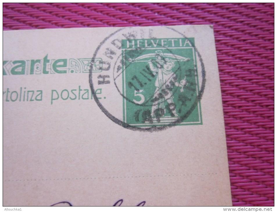 27 Avril 1909 Postkarte Cartolina Postale Entiers PostauX HUNDNER  Pr Koller HERISAU- Marcophile Suisse Helvetia - Interi Postali