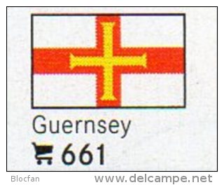 6 Flaggen-Sticker Guernsey In Farbe Pack 7€ Zur Kennzeichnung Von Alben+Sammlung Firma LINDNER #661 Flag Isle Of Britain - Alben, Binder & Blätter