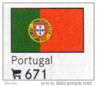 6 Flaggen-Sticker Portugal In Farbe Pack 7€ Zur Kennzeichnung Von Alben + Sammlungen Firma LINDNER #671 Flag Of Republik - Álbumes, Forros Y Hojas