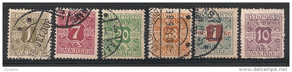 Danemark, Danmark. Taxe. 1907.  N° 1,3,5,6,8,15. Oblit. - Strafport