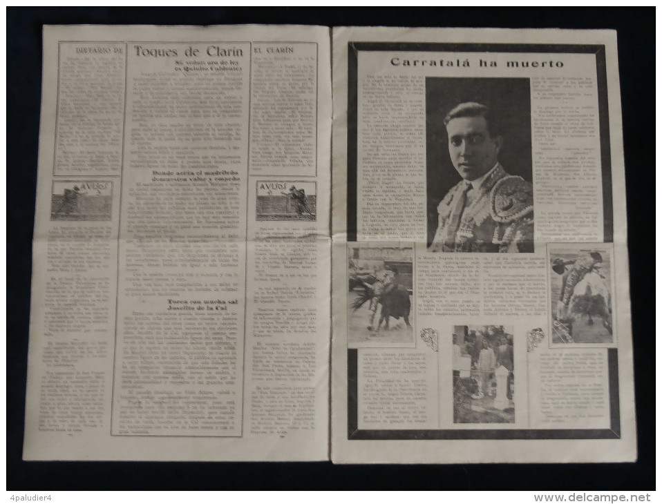 ESPAGNE TAUROMACHIE Revue EL CLARIN 1929 Alfonso GOMEZ PINITO MARTIN AGÜERO VALENCIA - [4] Thema's