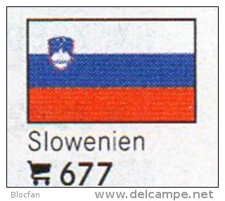 6 Flaggen-Sticker Slowenien In Farbe Pack 7€ Zur Kennzeichnung Von Alben+Sammlungen Firma LINDNER #677 Flag Of SLOWENIJA - Alben, Binder & Blätter