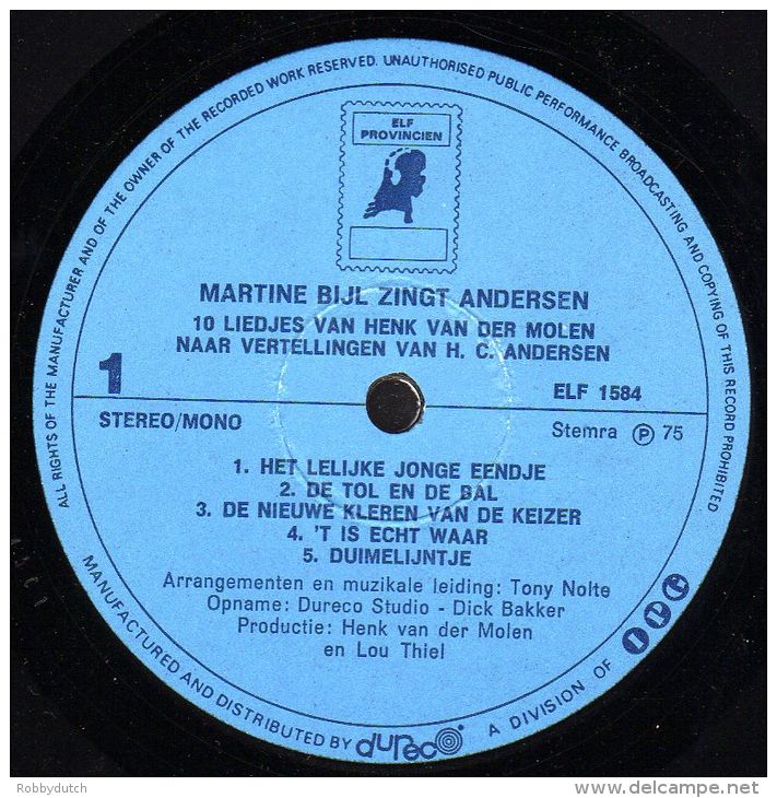 * LP *  MARTINE BIJL ZINGT ANDERSEN (Holland 1975 EX-!!!) - Andere - Nederlandstalig