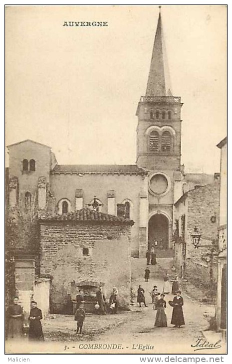 Puy-de-dôme - Réf 75- Combronde - L'église - La Fontaine  - Carte Bon état - - Combronde