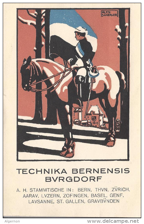 8995 - Carte Etudiant Technika Bernensis Burgdorf Cheval Et Cavalier - Ecoles