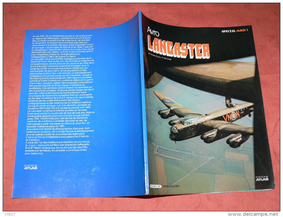 AVION GUERRE WW1  BOMBARDIER RAF AVRO LANCASTER FRANCAIS ET CANADIENS  MAQUETTES ET UNIFORMES  EDITIONS ATLAS  EN 1980 - Flugzeuge