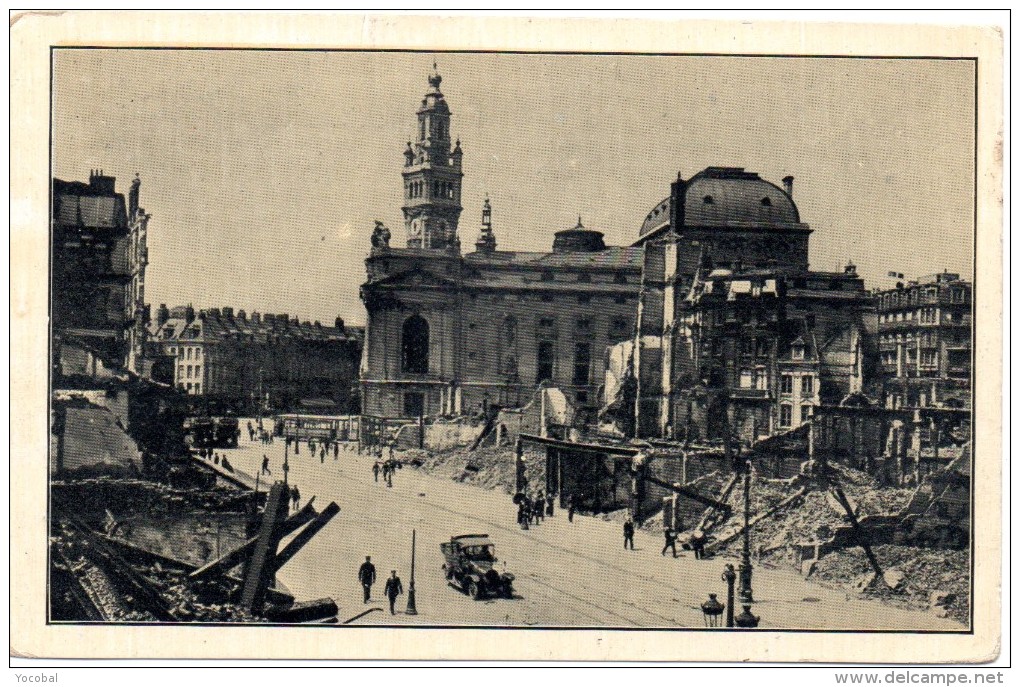 CP, 59, LILLE, Deutsches Theater ; Dahinter DerTurm Der Neuen Boerse, Voyagé En 1917 - Lille