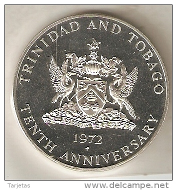 MONEDA DE PLATA DE TRINIDAD Y TOBAGO DE 5 DOLLARS DEL AÑO 1972 SIN CIRCULAR-UNCIRCULATED (COIN) SILVER-ARGENT. - Trinité & Tobago