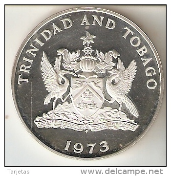 MONEDA DE PLATA DE TRINIDAD Y TOBAGO DE 5 DOLLARS DEL AÑO 1973 SIN CIRCULAR-UNCIRCULATED (COIN) SILVER-ARGENT. - Trinidad & Tobago