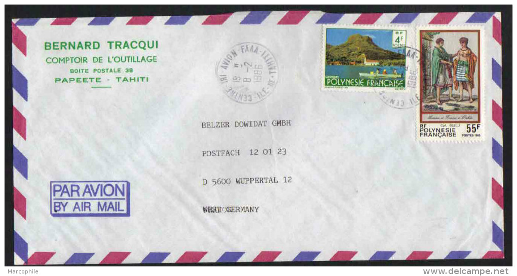 POLYNESIE - TRI AVION - FAAA / 1986  LETTRE AVION POUR L ALLEMAGNE (ref 3238) - Briefe U. Dokumente