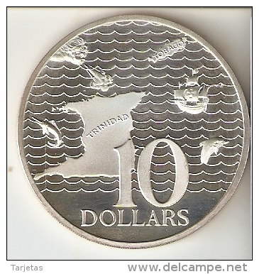 MONEDA DE PLATA DE TRINIDAD Y TOBAGO DE 10 DOLLARS DEL AÑO 1973 SIN CIRCULAR-UNCIRCULATED (COIN) SILVER-ARGENT. - Trinidad & Tobago