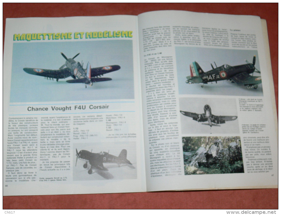 AVION GUERRE WW1 CHASSEUR  BOMBARDIER  CHANCE VOUGHT F4U CORSAIR MAQUETTES ET UNIFORMES  EDITIONS ATLAS  EN 1980