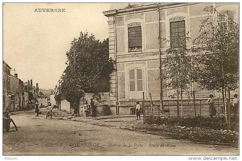 Puy-de-dôme - Réf 43 - Combronde - Avenue De La Poste - Route De Riom  - Carte Bon état - - Combronde