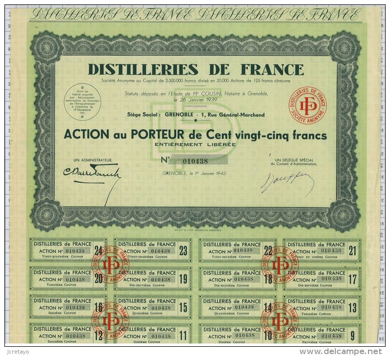 Distilleries De France à Grenoble - Agriculture