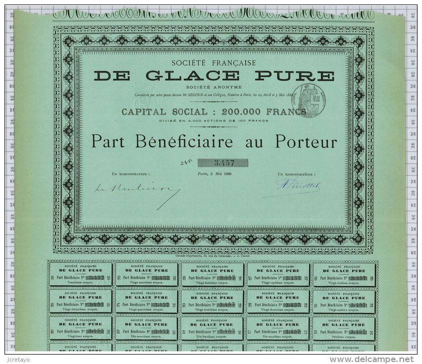 Sté De Glace Pure, 1888 - Agriculture