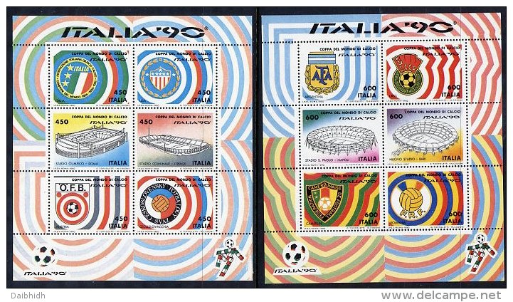 ITALY 1990 Football World Cup Set Of  6 Blocks MNH / **.  Michel Block 3-8 - 1981-90:  Nuevos