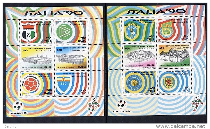 ITALY 1990 Football World Cup Set Of  6 Blocks MNH / **.  Michel Block 3-8 - 1981-90: Ungebraucht