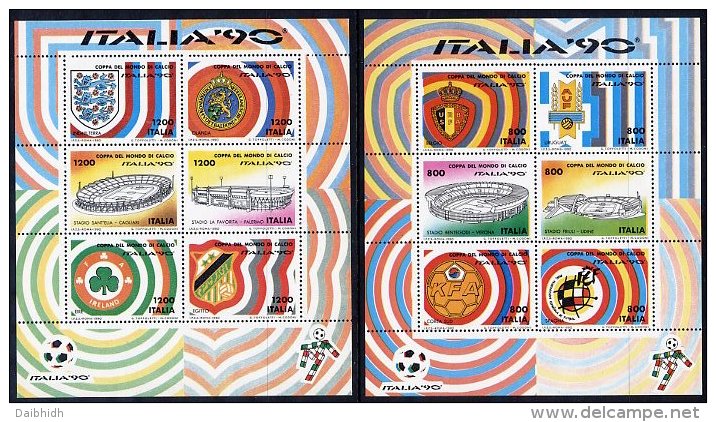ITALY 1990 Football World Cup Set Of  6 Blocks MNH / **.  Michel Block 3-8 - 1981-90: Ungebraucht
