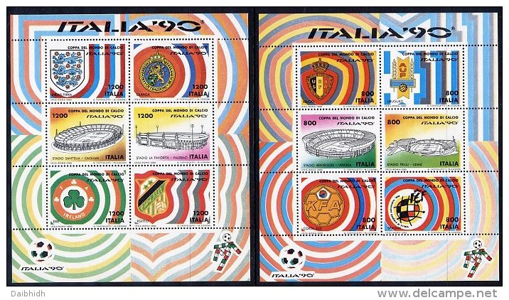 ITALY 1990 Football World Cup Set Of  6 Blocks MNH / **.  Michel Block 3-8 - 1981-90:  Nuevos