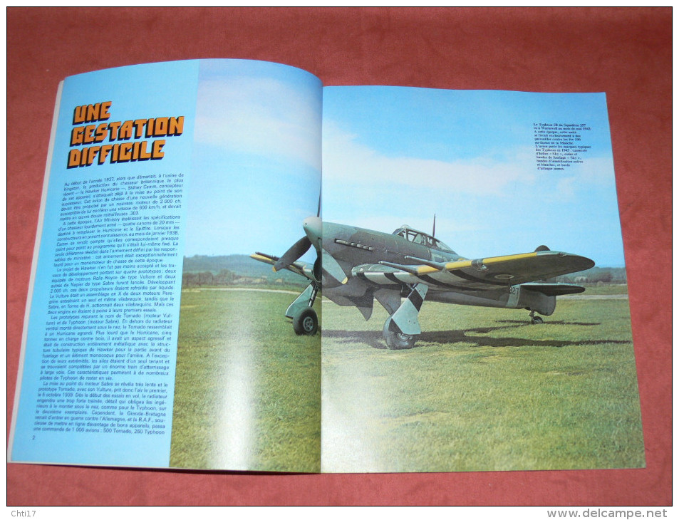 AVION GUERRE WW1  RAF  CHASSEUR  HAWKER TYPHOON  MAQUETTES ET UNIFORMES  EDITIONS ATLAS  EN 1980