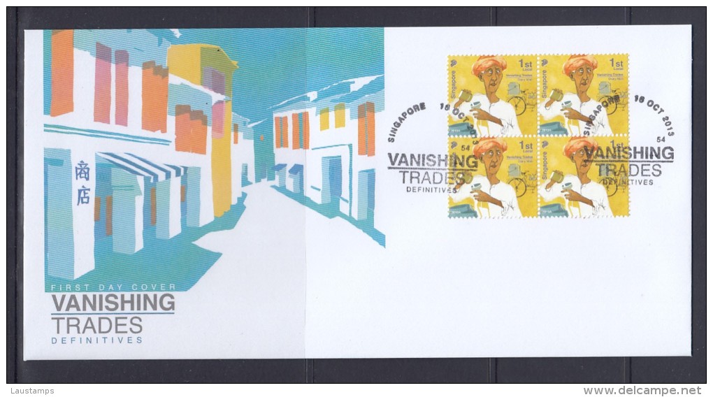 Singapore 2013 Vanishing Trades, Dairy Man, Bicycle FDC - Radsport