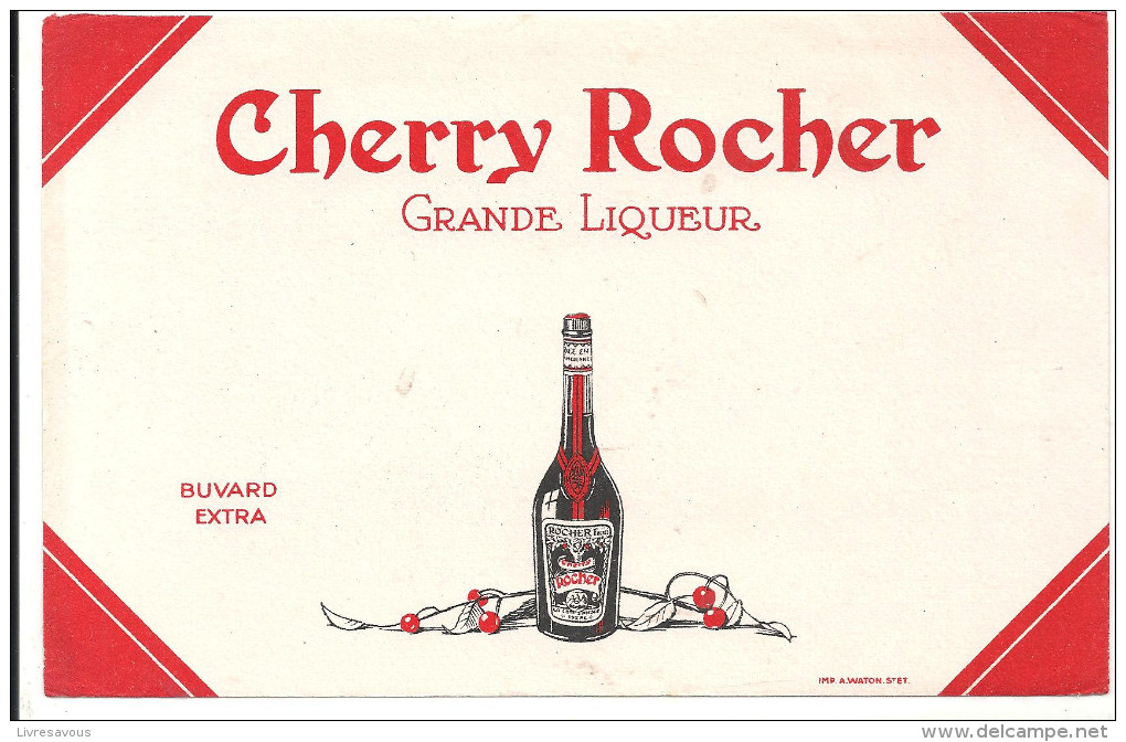 Buvard CHERRY ROCHER Grande Liqueur - Liqueur & Bière