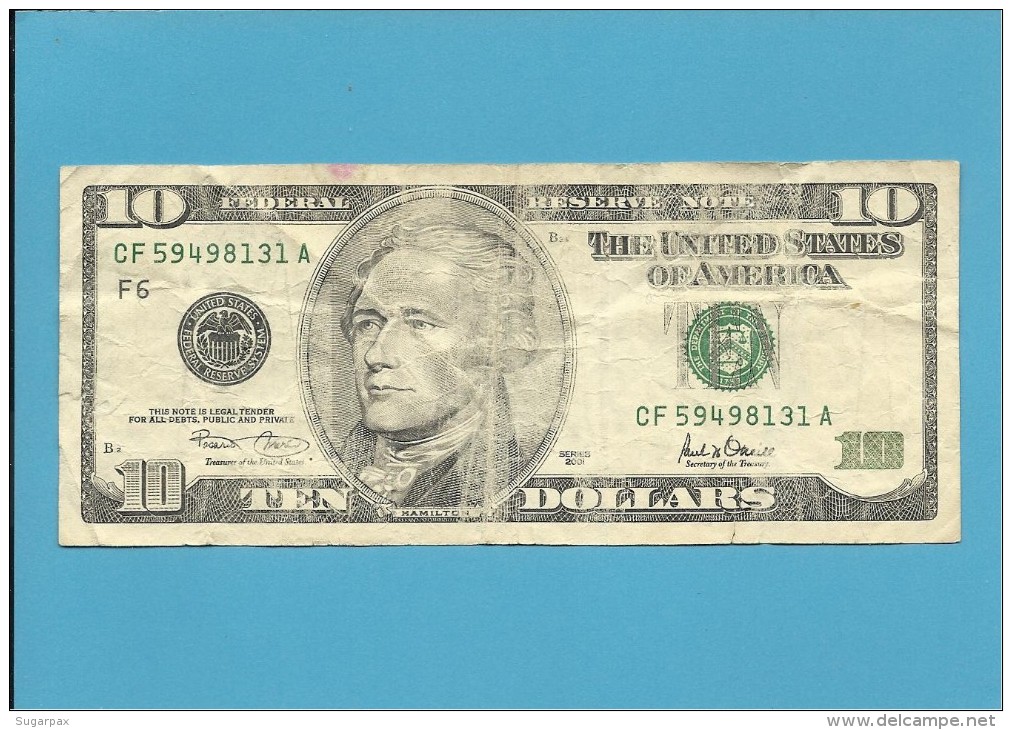 U. S. A. - 10 DOLLARS - 2001 - Pick 511 - ATLANTA - GEORGIA - Federal Reserve Notes (1928-...)
