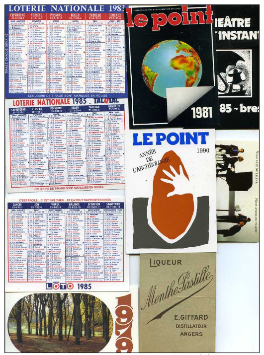 Petits Calendriers 50 Divers 1970/90 - Autres & Non Classés