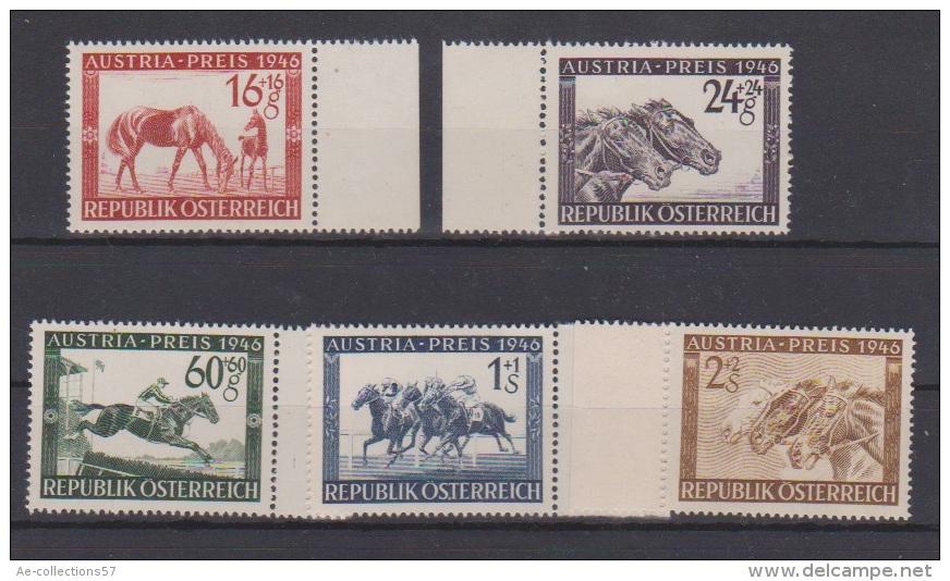 AUTRICHE //   1946 // Grand Prix Hippique // N 648-652  //  Neuf**  //  Côte 17€ - Unused Stamps