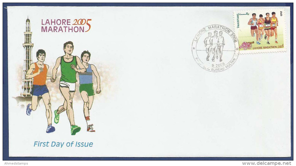 PAKISTAN 2005 MNH FDC FIRST DAY COVER S.G 1294 LAHORE MARATHON, RACE, SPORT, SPORTS, FITNESS, EXERCISE - Pakistan