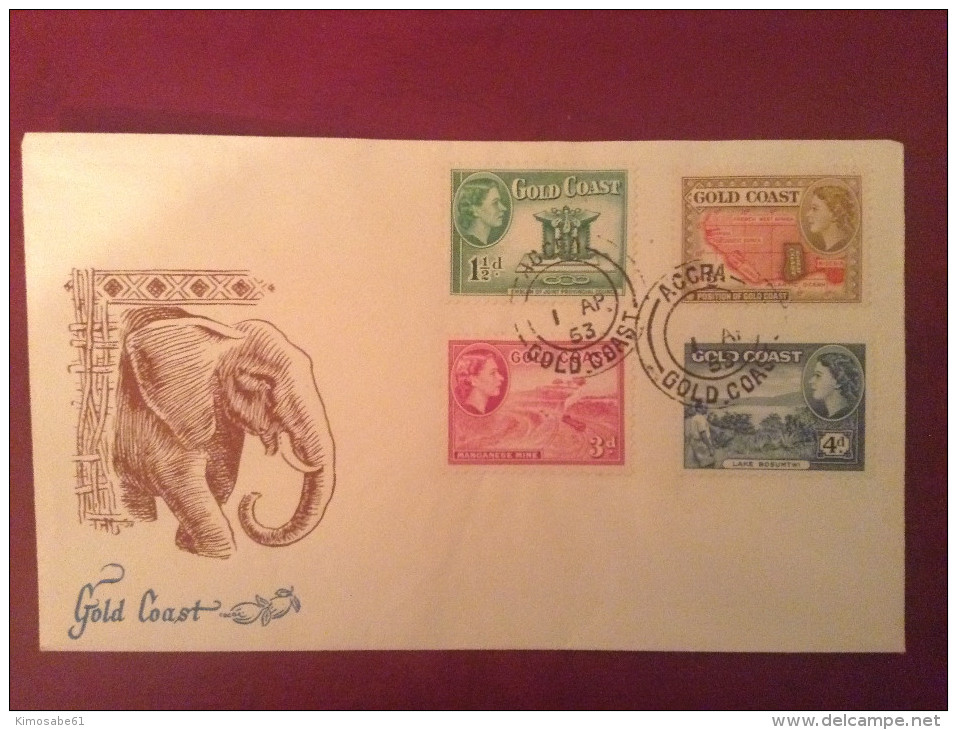 Gold Coast, 1953 Postal Cover With Elephant Cachet - Goudkust (...-1957)