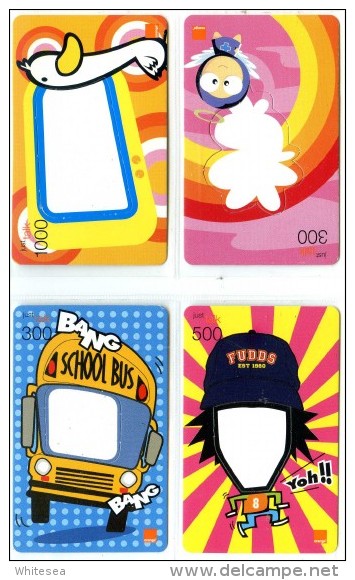 4 Mobilecards Thailand - Orange - Memo Cards - Schulbus........... - Thaïlande