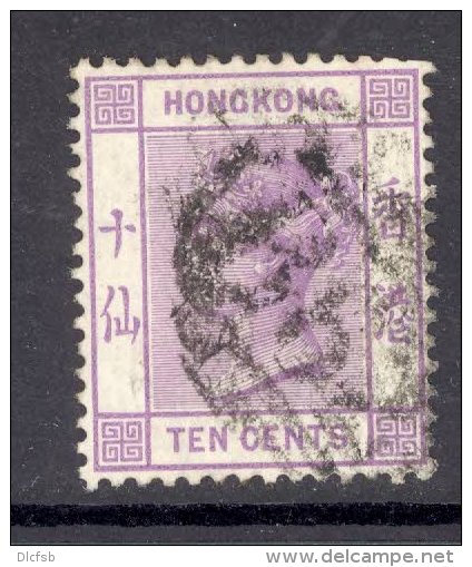 HONG KONG, 1880 10c Mauve (wmk Crown CC) Good Used, Cat &pound;17 - Oblitérés
