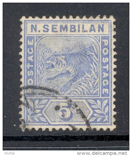 MALAYA/NEGRI SEMBILAN, 1891 5c Tiger Very Fine Used, SG4, Cat &pound;48 - Malacca