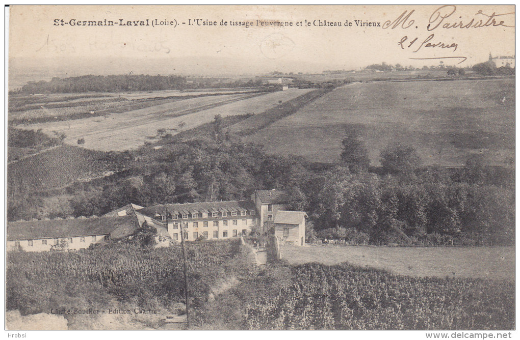 SAINT GERMAIN LAVAL, Tissage Peuvergne Et Chateau De Virieux, Ecrite - Saint Germain Laval