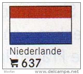 6 Flaggen-Sticker Niederlande In Farbe Pack 7€ Zur Kennzeichnung Von Alben+Sammlung Firma LINDNER #637 Flag Of Nederland - Alben, Binder & Blätter