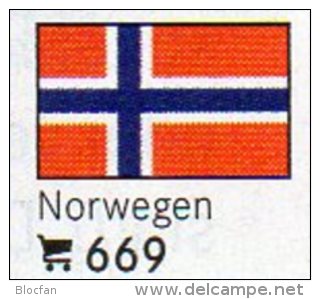 6 Flaggen-Sticker Norwegen In Farbe Pack 7€ Zur Kennzeichnung Von Alben Und Sammlungen Firma LINDNER #669 Flag Of NORGE - Álbumes, Forros Y Hojas