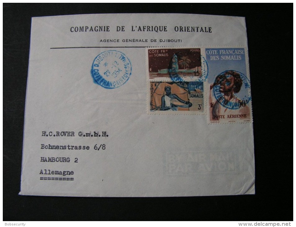 == Somalia Cv. 1954  Blue Cancel  Djibuti - Briefe U. Dokumente