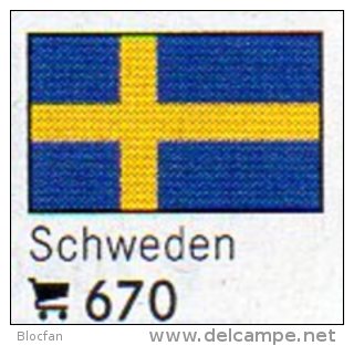 6 Flaggen-Sticker Schweden In Farbe Pack 7€ Zur Kennzeichnung Von Alben Und Sammlung Firma LINDNER #670 Flag Of SVERIGE - Alben, Binder & Blätter