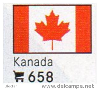 6 Flaggen-Sticker Kanada In Farbe Pack 7€ Zur Kennzeichnung Von Alben Und Sammlungen Firma LINDNER #658 Flag Of CANADA - Hüllen
