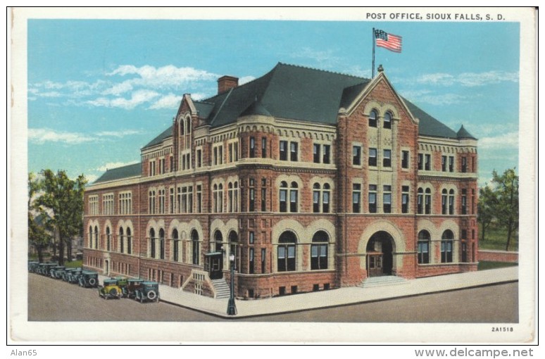 Sioux Falls SD South Dakota, Post Office Downtown, C1910s/20s Vintage Postcard - Sioux Falls