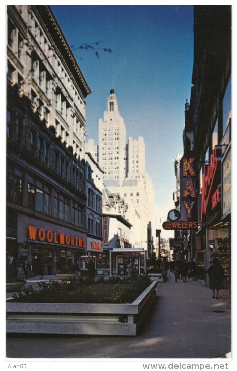 Providence RI Rhode Island, Westminster Mall, Business District, C1960s Vintage Postcard - Providence