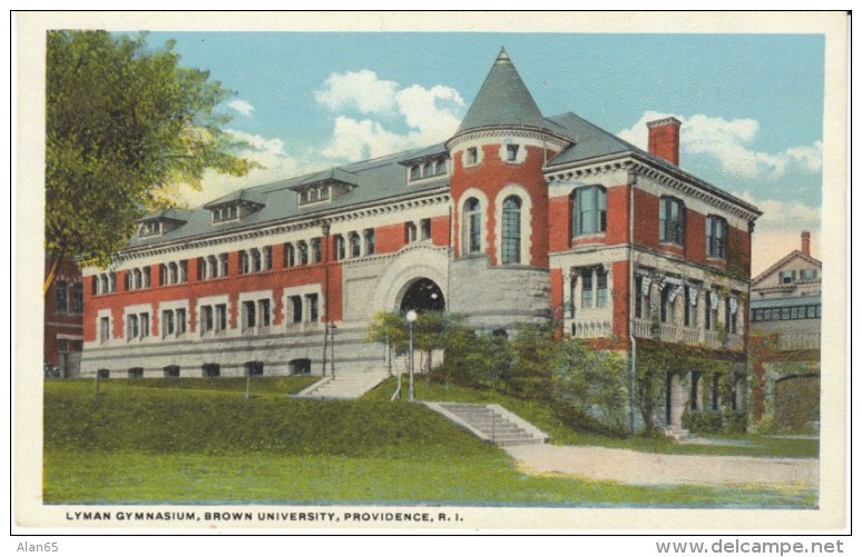 Providence RI Rhode Island, Lyman Gymnasium Brown Universtiy Campus, C1910s Vintage Postcard - Providence